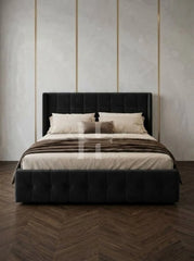 Luxury Square Tufted Wingback Upholstered Bed Frame