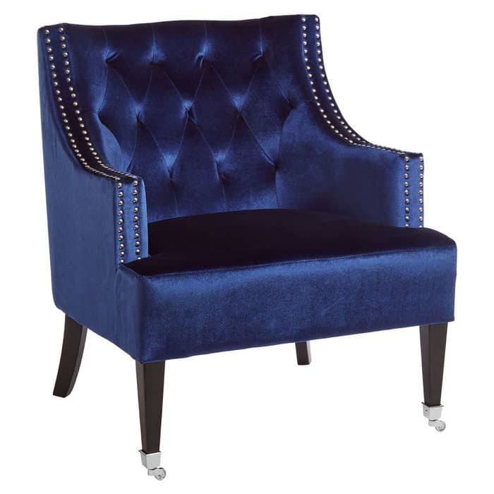 [EKM-AUTOGENERATED]Darlington Blue Velvet Chair - Home Luxe Interior