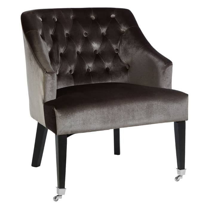 [EKM-AUTOGENERATED]Darwin Grey Velvet Chair - Home Luxe Interior