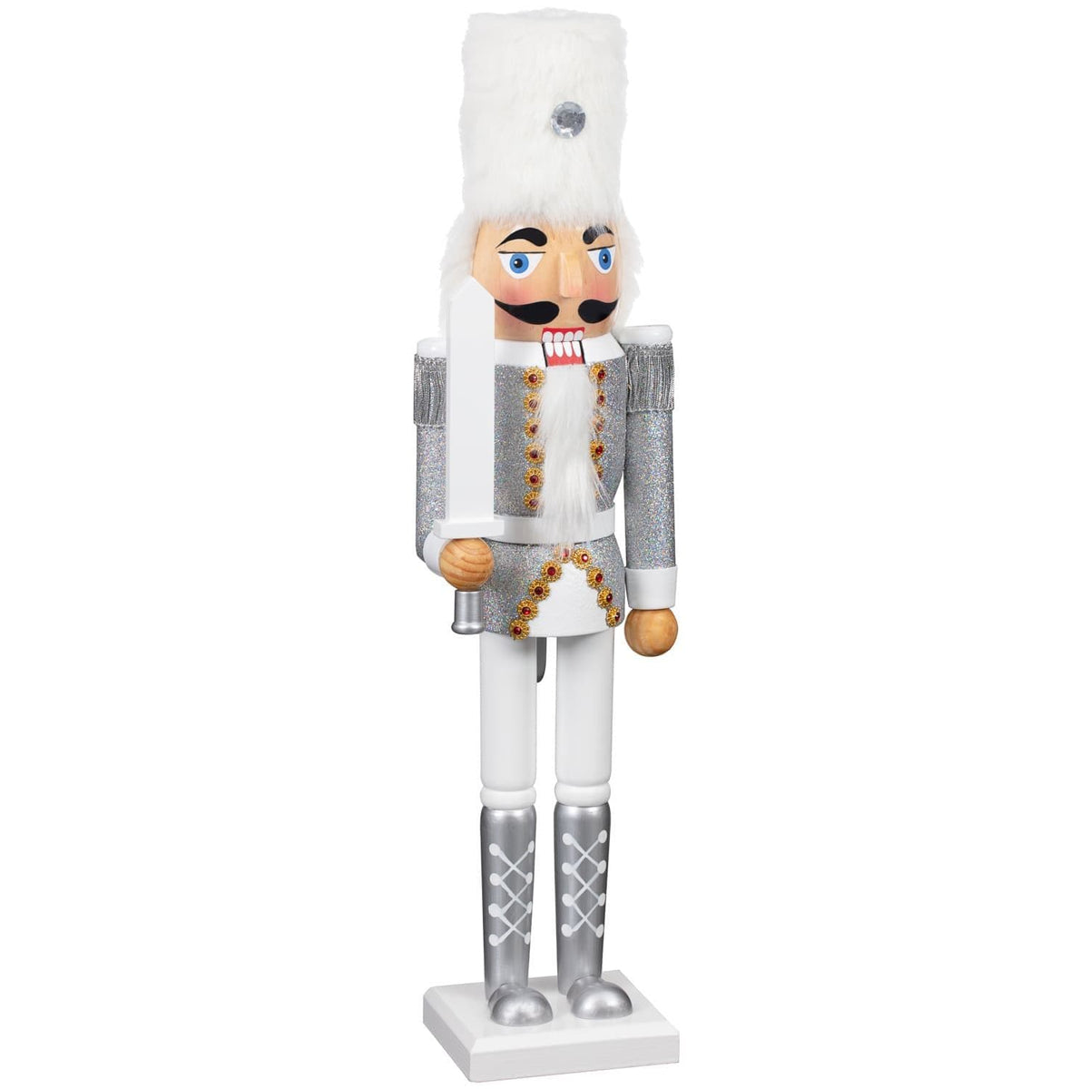 [EKM-AUTOGENERATED]Deluxe Christmas Nutcracker 46Cm - Silver