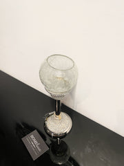 Diamante Crackle Glass Tea Light Holder Small