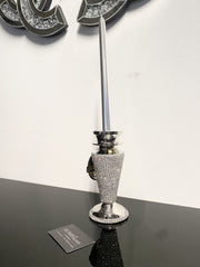 [EKM-AUTOGENERATED]Diamante Dazzle Silver Candle Holder Medium