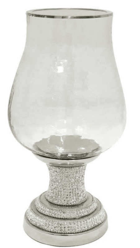 [EKM-AUTOGENERATED]Diamante Encrusted Glass Hurricane Candle Holder