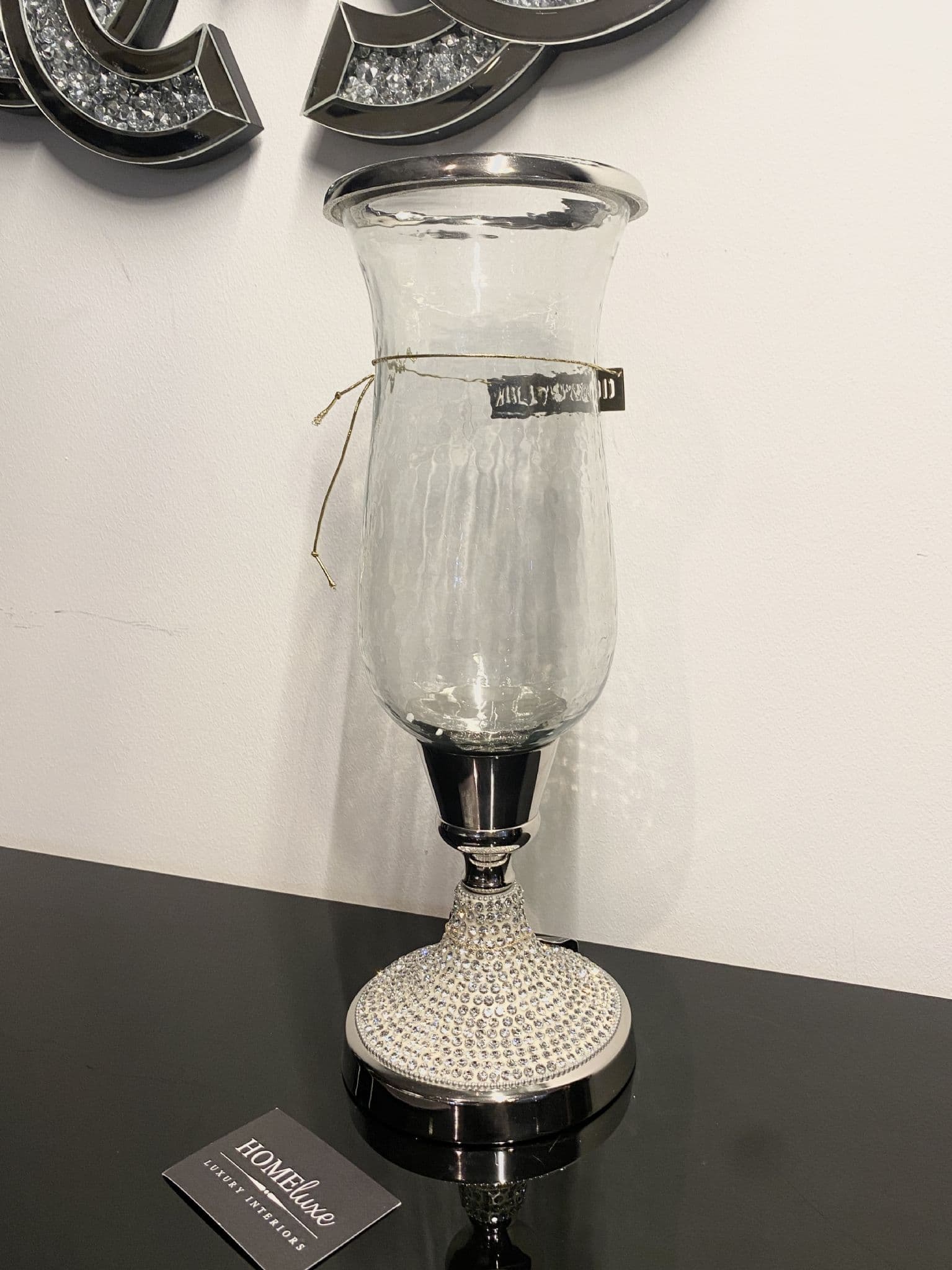 [EKM-AUTOGENERATED]Diamante Glass Hurricane Candle Holder