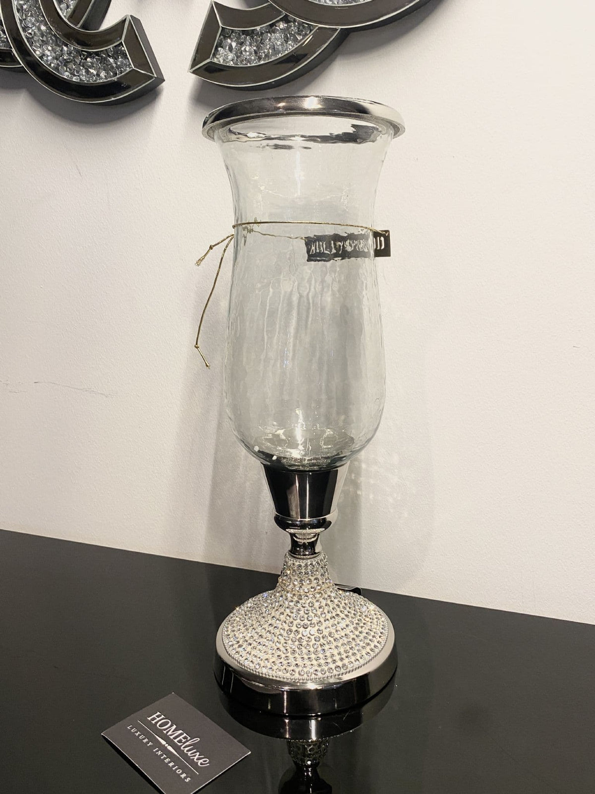 [EKM-AUTOGENERATED]Diamante Glass Hurricane Candle Holder