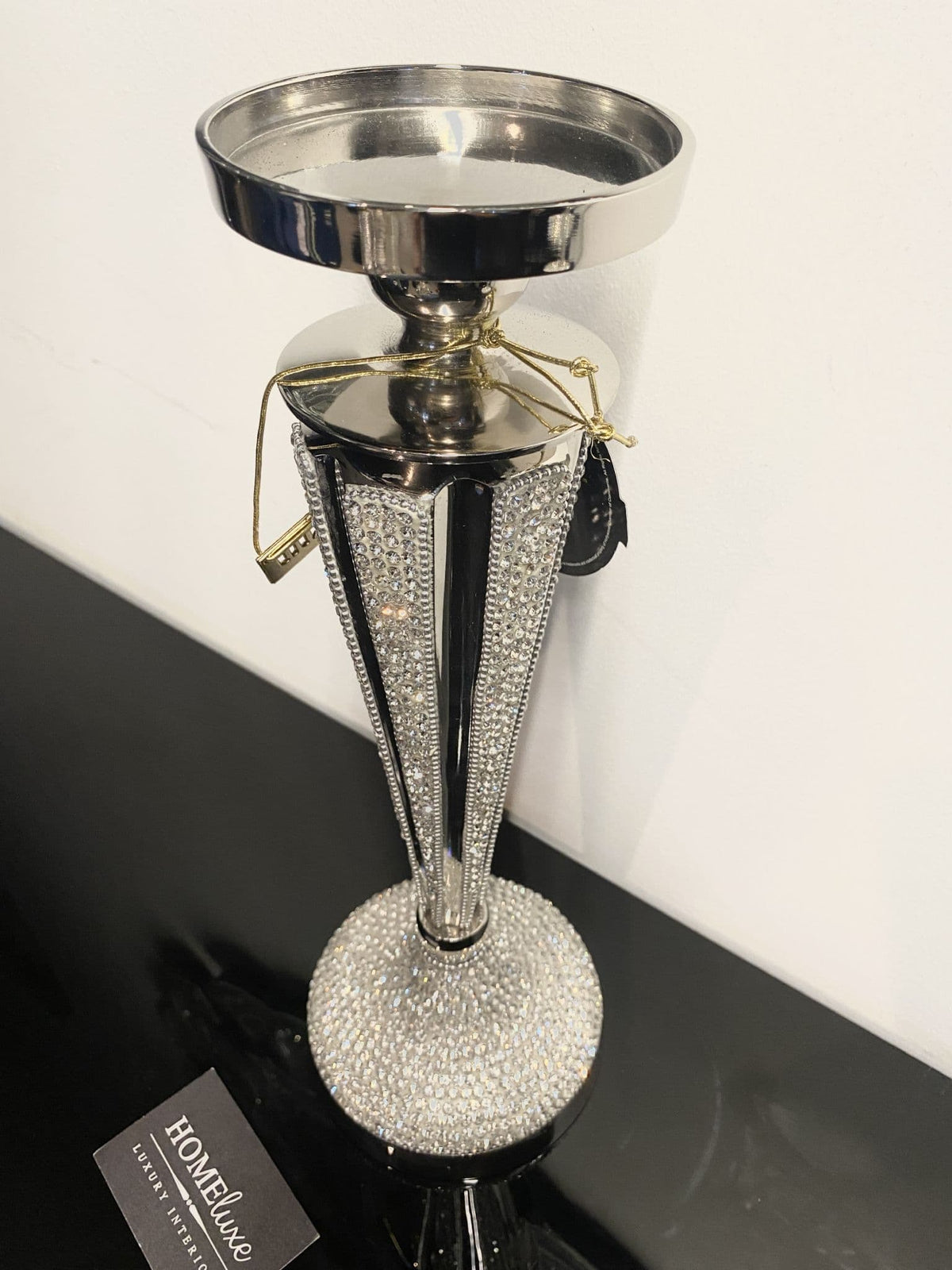 [EKM-AUTOGENERATED]Diamante Silhouette Candle Holder Large