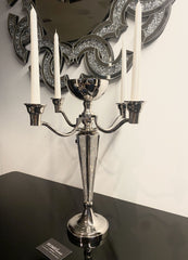 [EKM-AUTOGENERATED]Diamante Silver 4 Arm Candelabra With Centre Vase 40Cm