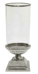 [EKM-AUTOGENERATED]Diamante Silver Square Base Glass Hurricane Holder