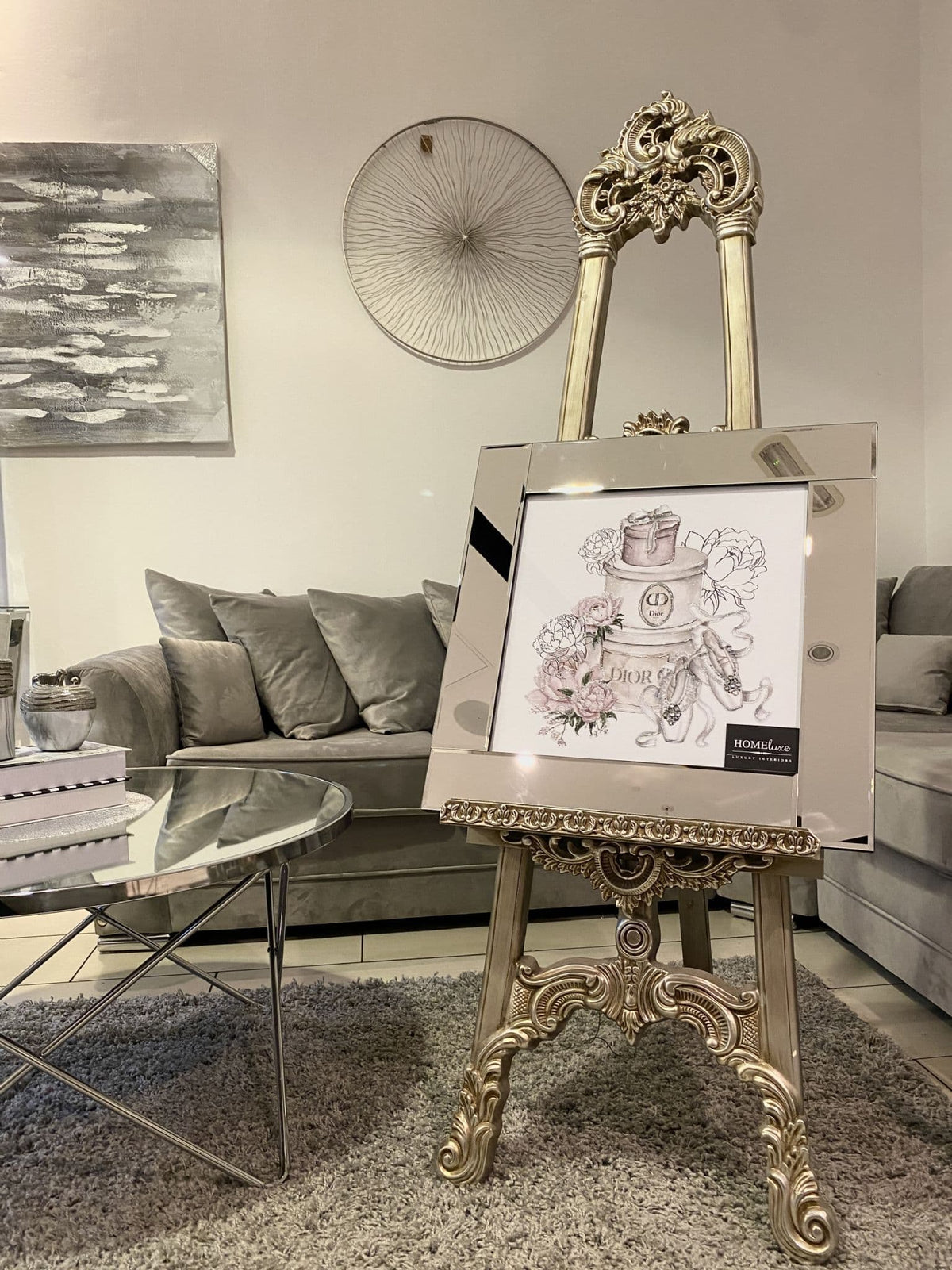 [EKM-AUTOGENERATED]Dior Hatbox Floral Wall Art Mirror Frame