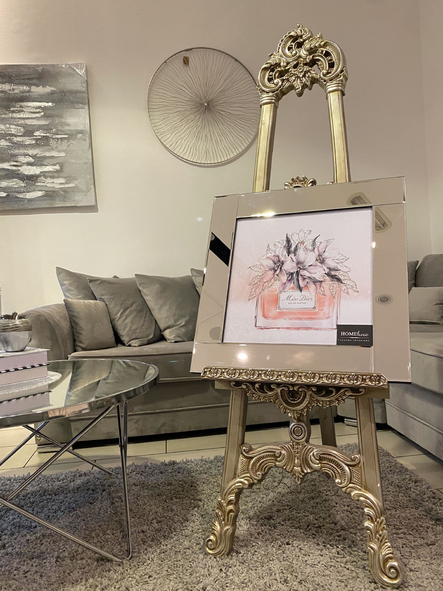 [EKM-AUTOGENERATED]Dior Perfume With Flower Wall Art Mirror Frame