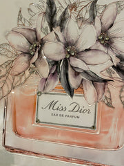 Dior Perfume With Flower Wall Art Mirror Frame
