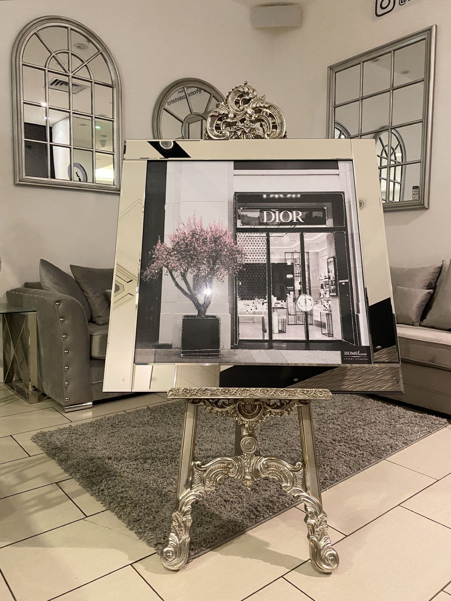 [EKM-AUTOGENERATED]Dior Shop Front Blossom Tree Wall Art Mirror Frame 85Cm X 85Cm