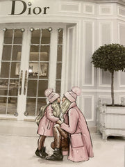 Dior Shopfront Pink Winter Wall Art Mirror Frame