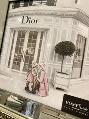Dior Shopfront Pink Winter Wall Art Mirror Frame