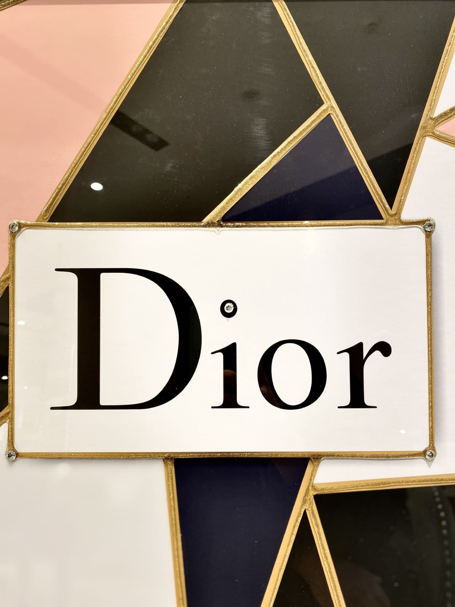 Dior With Geo Art Pink Wall Art Black Frame