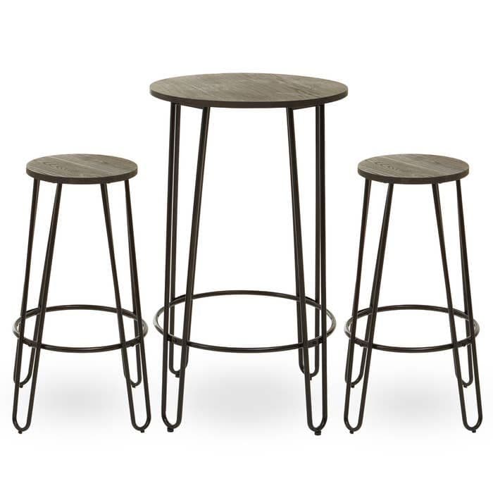 [EKM-AUTOGENERATED]District 3Pc Bar Table and Stool Set Home Luxe Interior