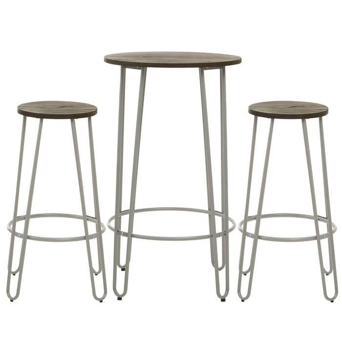 [EKM-AUTOGENERATED]District 3Pc Elm Wood Bar Table and Stool Set Home Luxe Interior