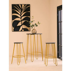 District 3Pc Gold Finish Bar Table Stool Set  Home Luxe Interior