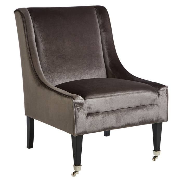 [EKM-AUTOGENERATED]Downton Grey Velvet Chair - Home Luxe Interior
