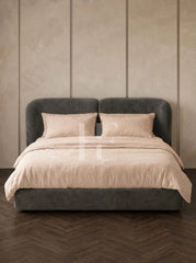 Modern Curved Split-Back Upholstered Bed Frame