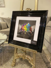 Earth Hands Multicolour Wall Art Black Step Frame