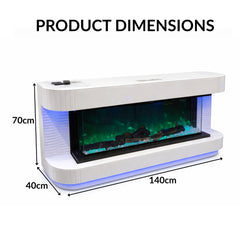 LED Color Changing Fireplace Heater with Bluetooth Entertainment and USB - Home Luxe Interior
