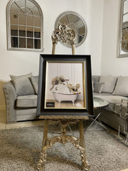 [EKM-AUTOGENERATED]Elephants Bathtime Wall Art Alpha Black Frame 55Cm X 65Cm