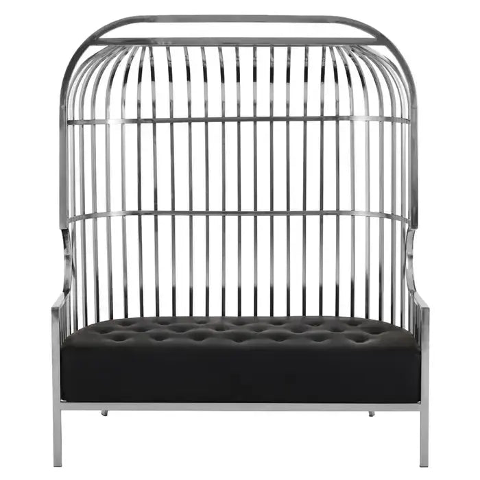 [EKM-AUTOGENERATED]Eliza Two Seat Dome Cage Silver Sofa