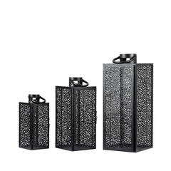 [EKM-AUTOGENERATED]Esme Set of 3 Black Steel Lanterns