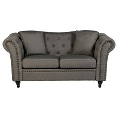 [EKM-AUTOGENERATED]Fable 2 Seat Grey Chesterfield Sofa