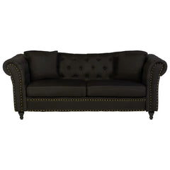 [EKM-AUTOGENERATED]Fable 3 Seat Black Chesterfield Sofa