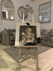 [EKM-AUTOGENERATED]Family Of 4 Cheetah Crown Wall Art Mirror Frame 55Cm X 55Cm