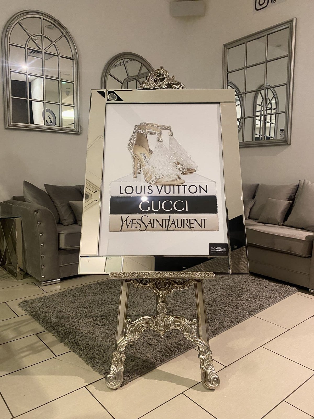 [EKM-AUTOGENERATED]Feather Shoes Front Wall Art Mirror Frame 90Cm X 70Cm