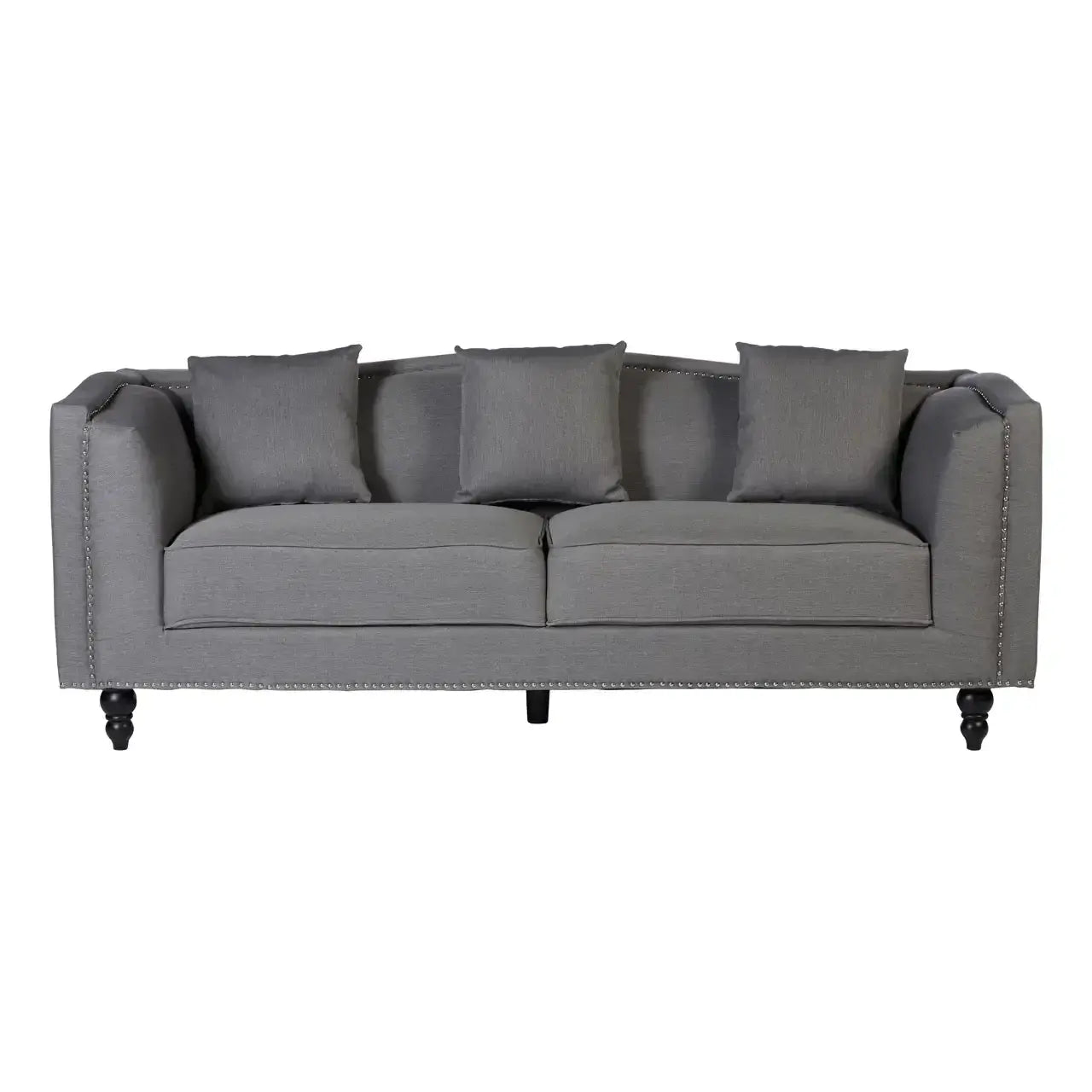 [EKM-AUTOGENERATED]Feya Three Seater Grey Fabric Sofa