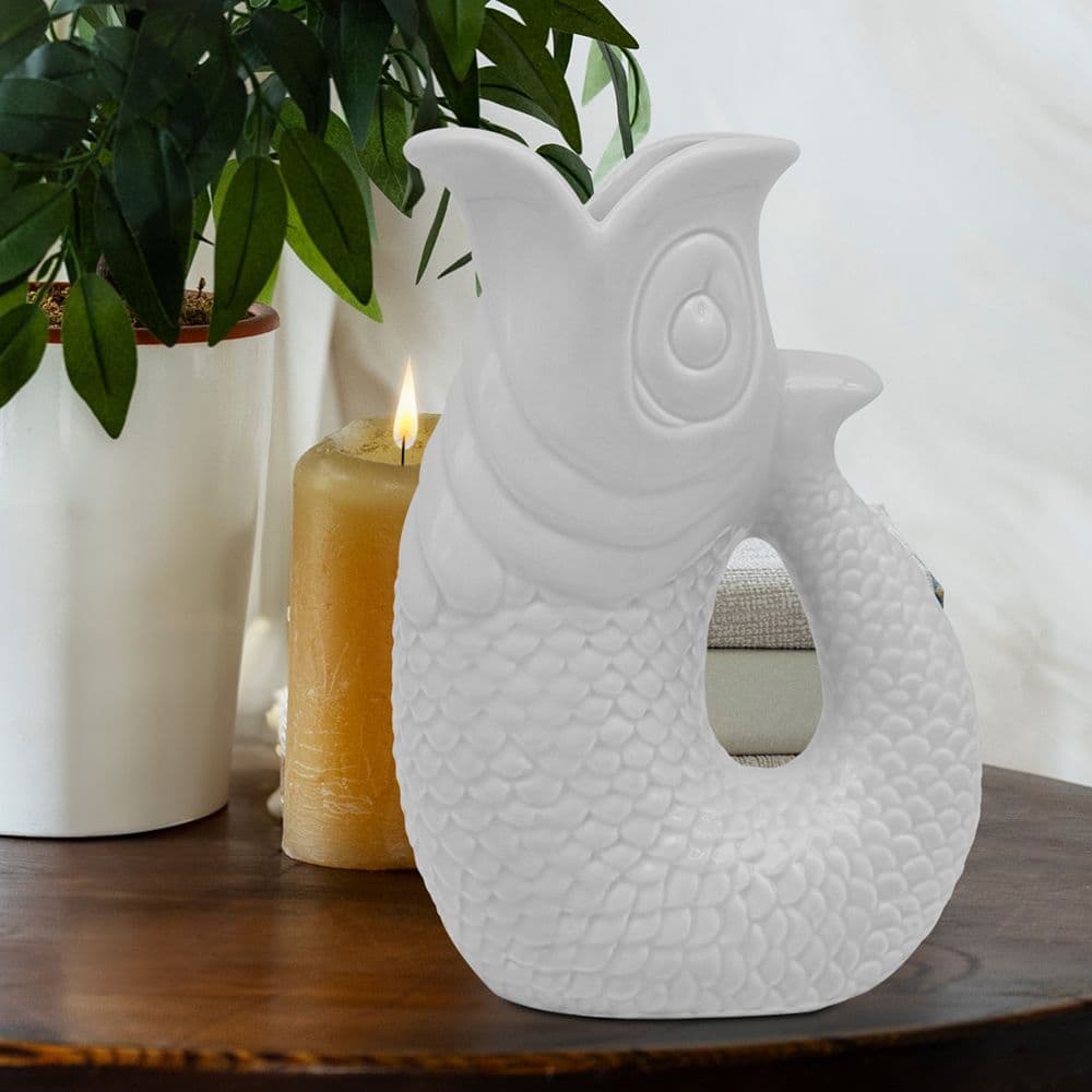 [EKM-AUTOGENERATED]FISH JUG/VASE DÉCOR GREY 26CM