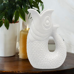 [EKM-AUTOGENERATED]FISH JUG/VASE DÉCOR WHITE 26CM