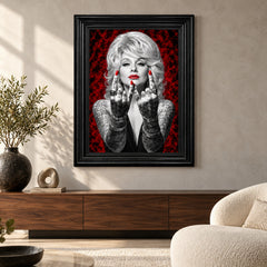 Dolly Parton Red Wall Art Black Frame Canvas Print Decor - 60 x 80cm