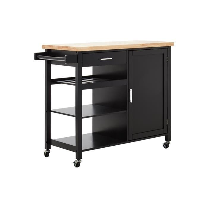 [EKM-AUTOGENERATED]Frankfurt Black Kitchen Trolley Home Luxe Interior