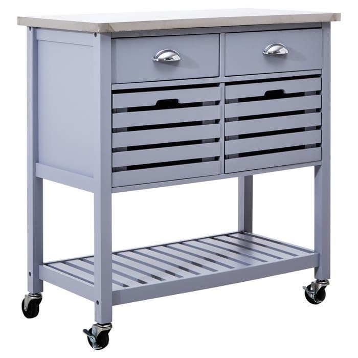 Frankfurt Grey Kitchen Trolley  Home Luxe Interior