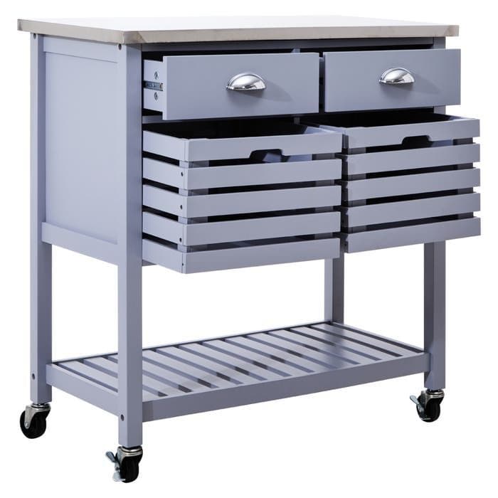 Frankfurt Grey Kitchen Trolley  Home Luxe Interior