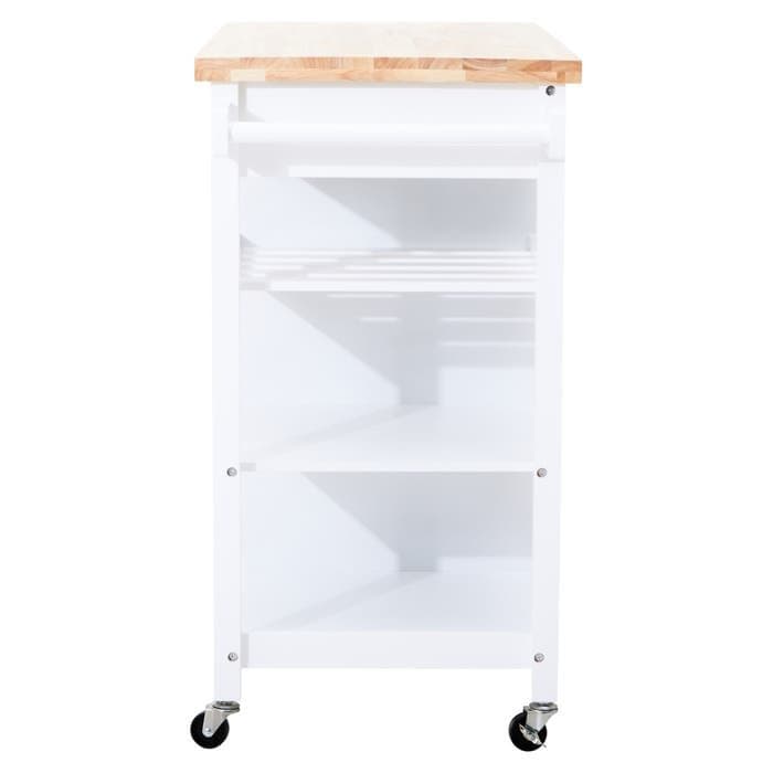 Frankfurt White Kitchen Trolley  Home Luxe Interior