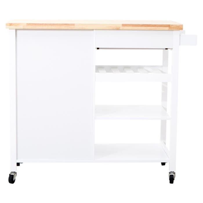 Frankfurt White Kitchen Trolley  Home Luxe Interior
