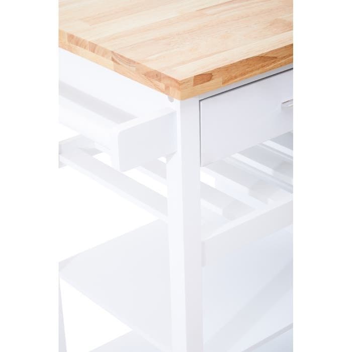 Frankfurt White Kitchen Trolley  Home Luxe Interior