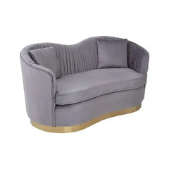 Franza 2 Seater Pleated Grey Velvet Sofa