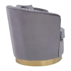 Franza 3 Seater Pleated Grey Velvet Sofa