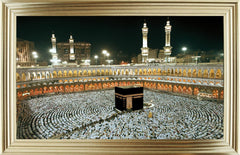French Velvet Arabic Art, The Kaaba at Night - Home Luxe Interior
