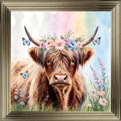 French Velvet Isla, the highland cow in Pastels - Home Luxe Interior