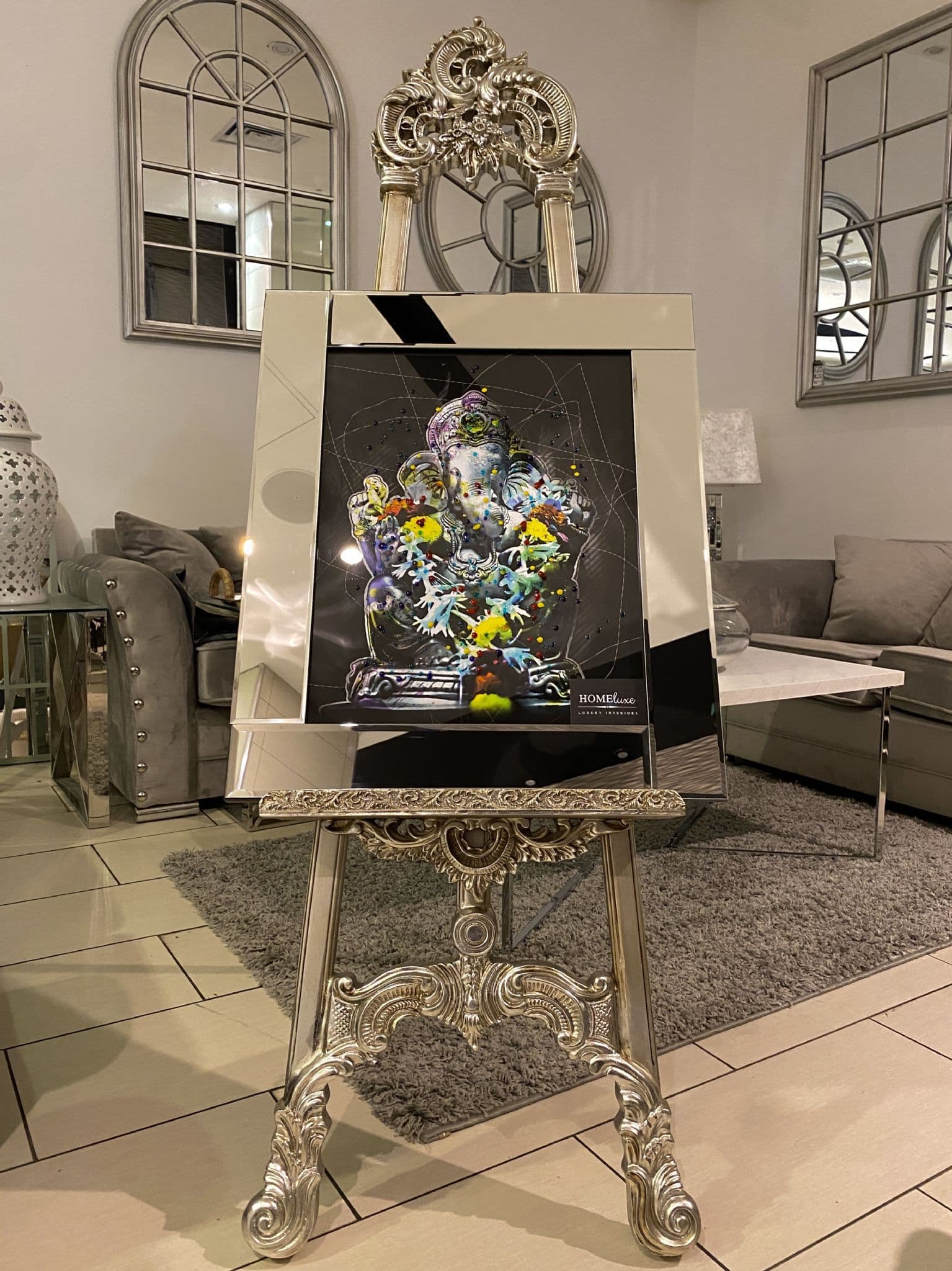 [EKM-AUTOGENERATED]Ganesh Multicolour Wall Art Mirror Frame 65Cm X 55Cm