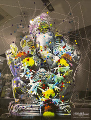 Ganesh Multicolour Wall Art Mirror Frame 65Cm X 55Cm