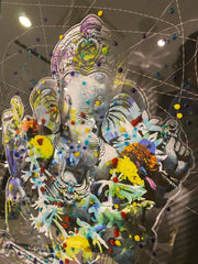 Ganesh Multicolour Wall Art Mirror Frame 65Cm X 55Cm